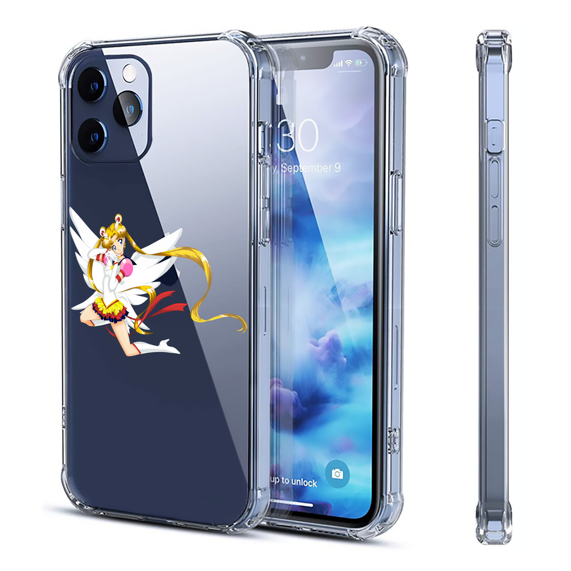（画像用） 美少女戦士セーラームーン 月野 うさぎ つきの うさぎ Sailor Moon Tsukino Usagi 【iPhone 12シリーズ対応】透明スマホケース（クリアソフトケース）